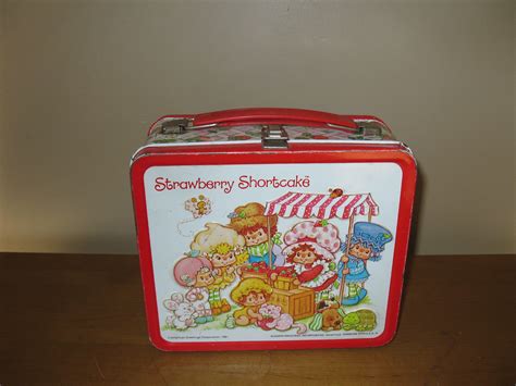 ebay strawberry shortcake metal lunch box 1981|strawberry shortcake backpack and lunchbox.